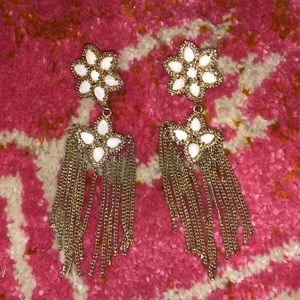 Kendra Scott mother of Pearl chandelier earring